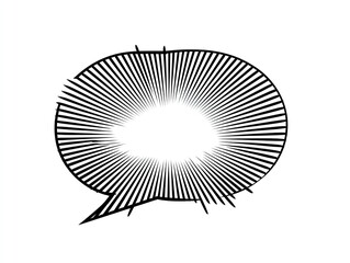Comic book speech bubble, burst of rays emanating outward, abstract design