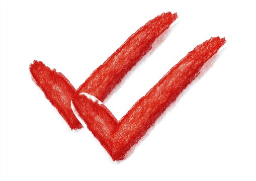 Two hand-drawn, red checkmarks overlaid on a plain white background, slightly angled