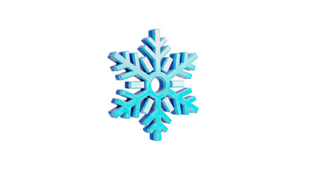 3D Blue Snowflake Icon