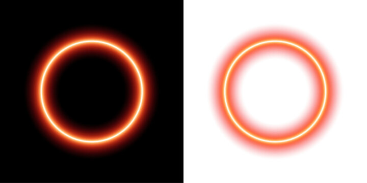 Luminous orange ring light effect