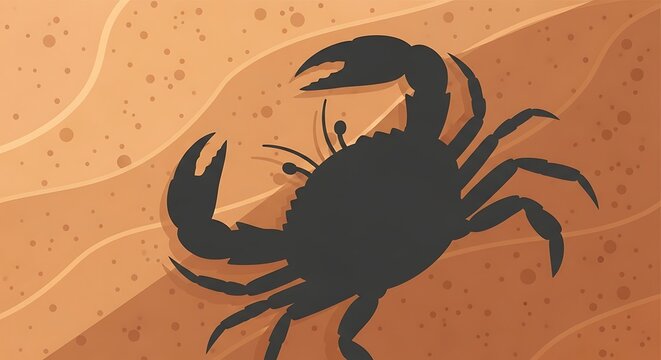 Scorpion on sandy desert background illustration.