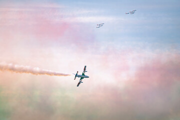 Frecce Tricolori Air Show. Thrilling Flight