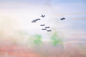 Frecce Tricolori Air Show. Thrilling Flight