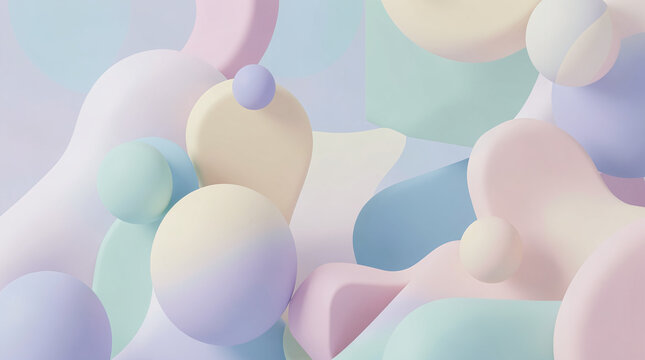 Soft pastel 3D abstract corporate hero background with copy space