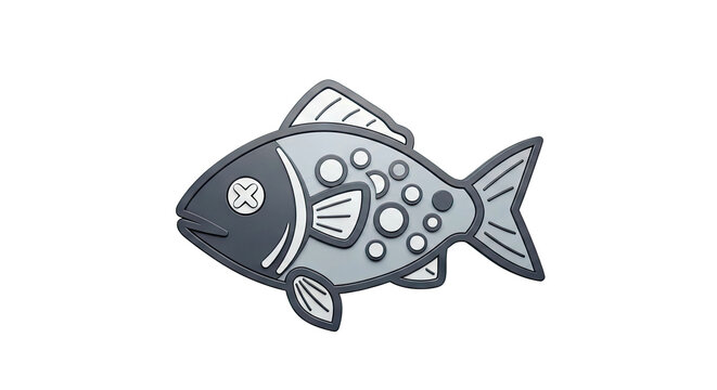 Stylized dead fish icon