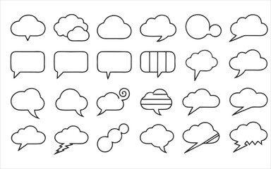 Pen Style Speech Bubble Set