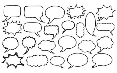 Fototapeta premium Continuous Line Speech Bubble Set Pack