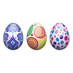 Vibrant easter eggs with unique patterns and colors