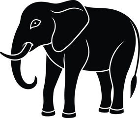 Obraz premium Elephant Silhouette with White Outlines