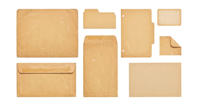 Vintage manila folder pieces .