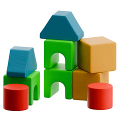 Naklejka premium Colorful Building Blocks Stacked in Creative