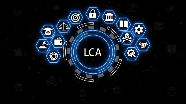 LCA, Life cycle assessment concept. Methodology for assessing environmental impacts associated on value chain product. Carbon footprint evaluation. ISO LCA standard aims..