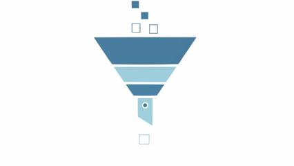 Blue Funnel Diagram Infographic Element.