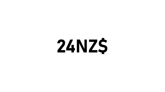 New Zealand Dollar Animated Money Count-Up from 0 to 900 for Fintech and Accounting Videos.