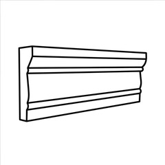 Detailed black and white line drawing of an ornate architectural molding or cornice detail © Fariaislam