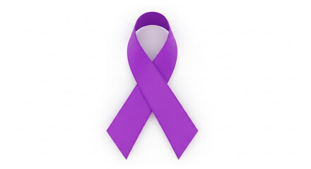 Purple awareness ribbon symbolizing support and solidarity on a white background for various social causes and health campaigns