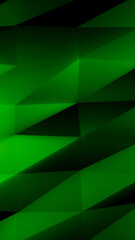 Obraz premium Dark green low poly geometric background with faceted triangles and soft gradient lighting
