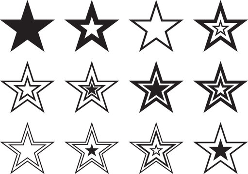 Twelve black and white star in a grid symbol shape