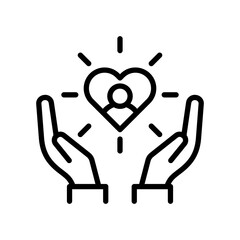 Obraz premium Support line icon