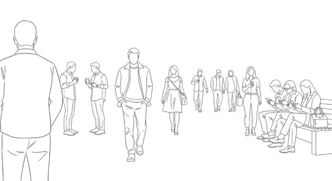 People Outline Silhouette Collection for Architectural Scale Drawing