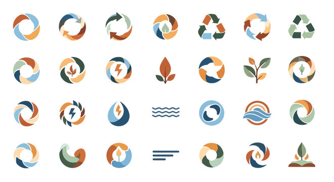 Collection of eco friendly logos.