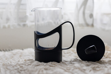  Close-Up of Brewing Coffee with French Press