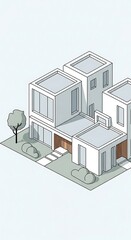 Fototapeta premium Modern white house with flat roof.