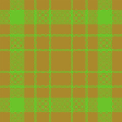 Craft plaid seamless fabric, invitation check tartan texture. Continuity textile pattern background vector in amber and green colors.