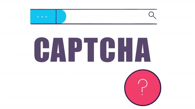 CAPTCHA security verification icon. CAPTCHA animation, alpha channel. Cartoon