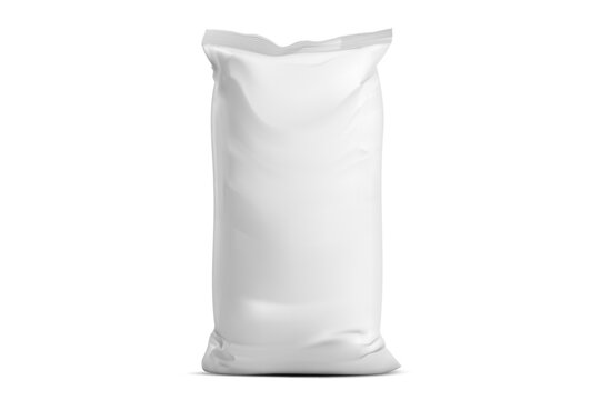 vertical big heavy bag. vertical big heavy bag sack packaging. cement construction material powder dry mix background isolated.