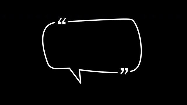 Animated Speech frame Doodle animation black white alpha channel