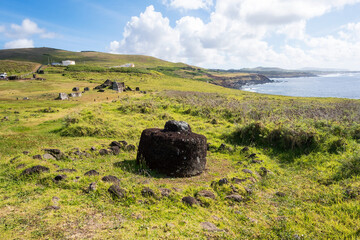 Ahu Vinapu, Pukao, and coastal scenery, Easter Island, November 2025