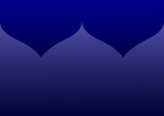 Obraz premium Elegant blue background featuring minimalist Islamic dome silhouettes in a dark navy gradient, perfect for Ramadan, Eid greeting cards, and religious cultural designs.