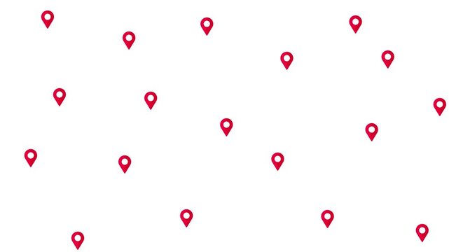 GPS Location Tracking Motion Graphic Background, Global Network Map Animation for Logistics, Delivery Route and Pin Location Animation, Multiple Location Map Animation 4K.
