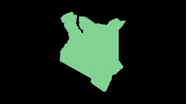 Kenya green 3D map spin perfect 10 second loop black background