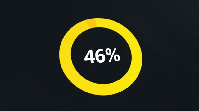 Modern progress indicator with 0 percent completion on black background