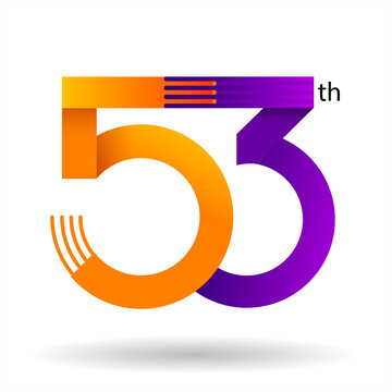 Vector abstract, Symbol of 53 years anniversary celebration.