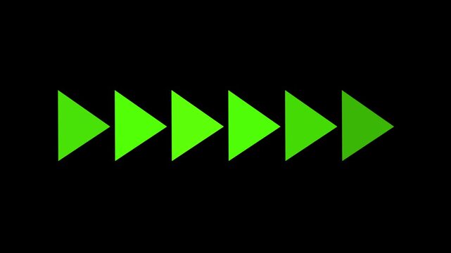 Gradient Green Play Buttons on Black Background for Media Playback Navigation gradient play button