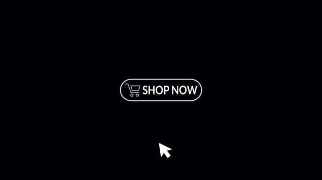 Shop now button with shopping cart icon on a transparent background. Shop now button invites immediate browsing. call to action button of shop now for, ecommerce, online shopping, with alpha channel .