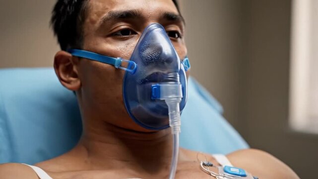 Professional Athlete Undergoing VO2 Max Test on Treadmill in Sports Lab. 4K Video