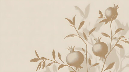 Pomegranate plant illustration
