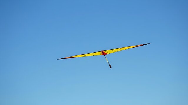 ultralight. A colorful ultralight aircraft wing extended against a clear blue sky. mobility guides, transit brochures, designed for mobility and urban transit guides.