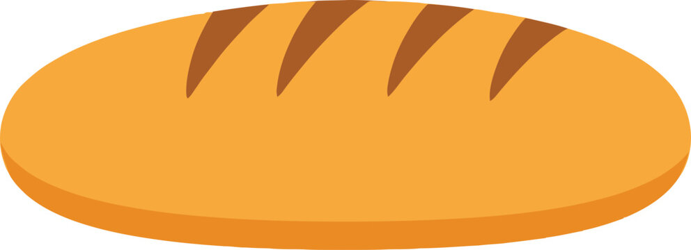 Orange oval bread with brown slashes on