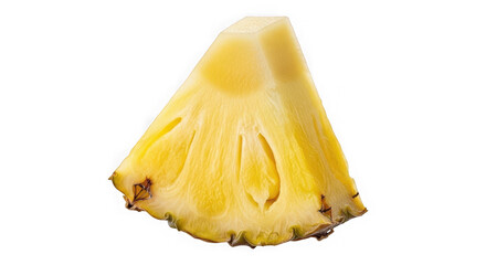Fresh pineapple slice, vibrant and juicy, isolated on transparent background