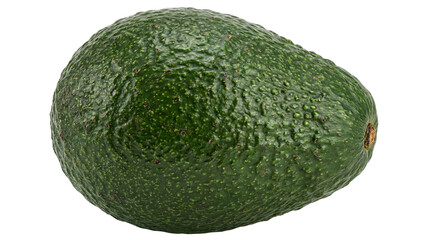 Ripe Hass avocado showcasing textured green skin perfect for healthy eating culinary use and on transparent background