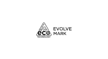 Fototapeta premium Eco Technology Evolve Mark Logo Design for Sustainable Innovation and Digital Progress
