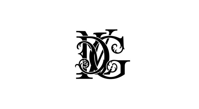 Elegant Monogram Logo Design with Intertwined MDG Letters in Vintage Style
