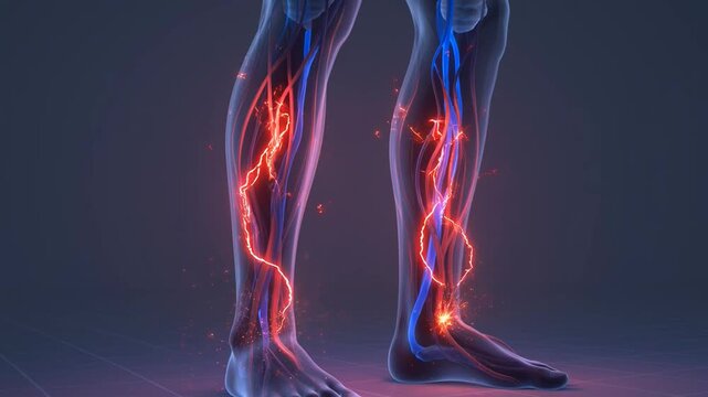 Varicose Veins Visualization with Blood Flow Inflammation in Human Legs