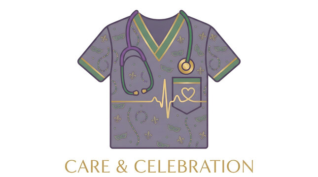 t shirt design concept mardi  grass nurs