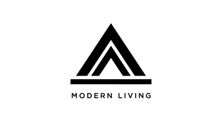 Modern Living Abstract Geometric A-Shape Logo Design on White Background